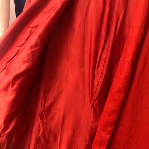 Catherine Malandrino Red Long Sleeve Open Front Linen Blazer Size 6 - Picture 7 of 15